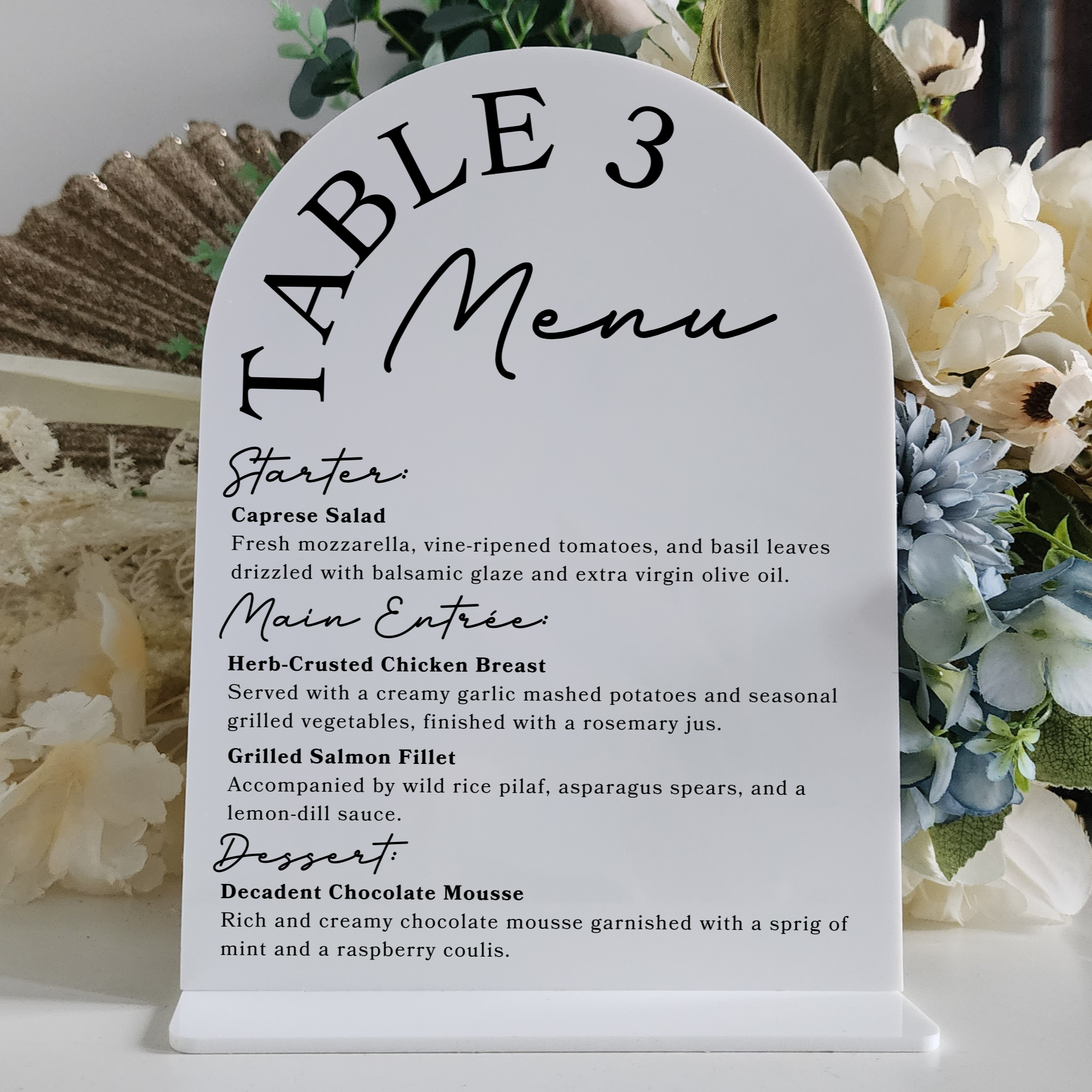 UV Printed Event Menu – Personalised Sign for Seated Dinners