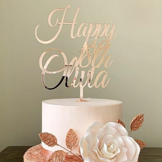 Birthday Age Cake Topper – Acrylic or Timber Number Topper