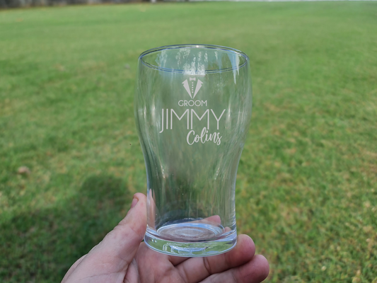 Personalised 400ml Schooner Glass – Custom Etched Beer Glass