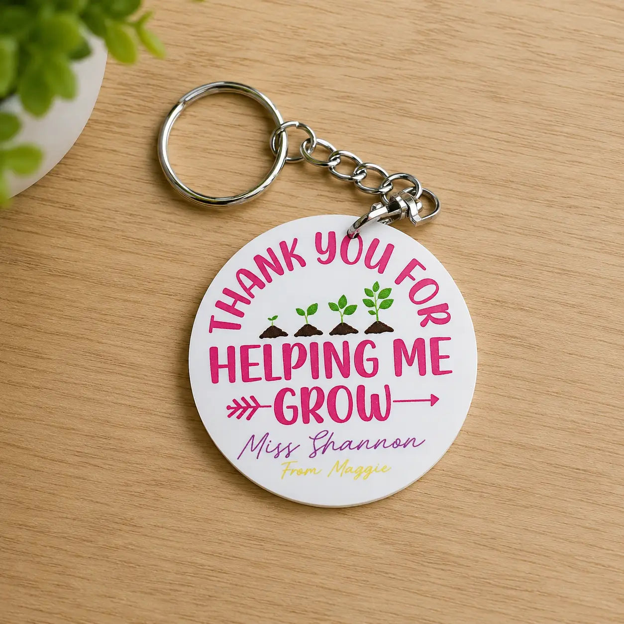Teacher Keyring Personalised | Printed Gift 60mm Keepsake Evermore Gifts & Favours