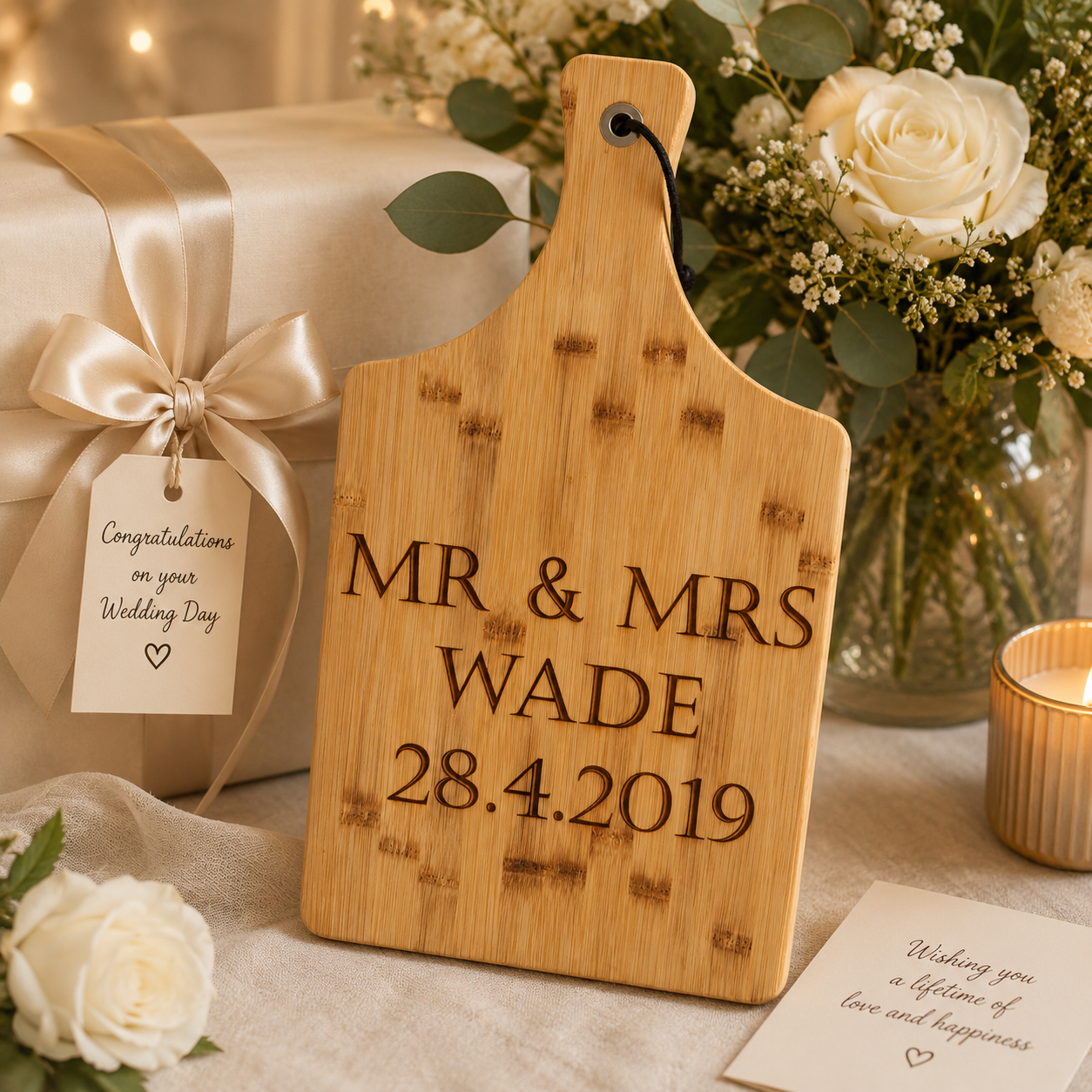Wedding Serving Board Gift Personalised | Engraved Cheeseboard