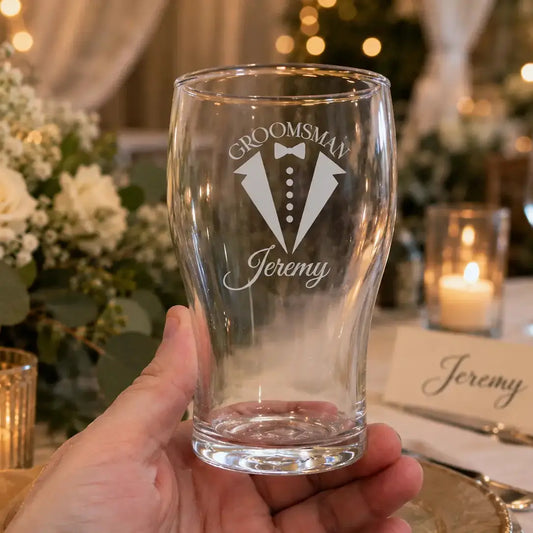 Personalised 400ml Schooner Glass – Custom Etched Beer Glass Evermore Gifts & Favours