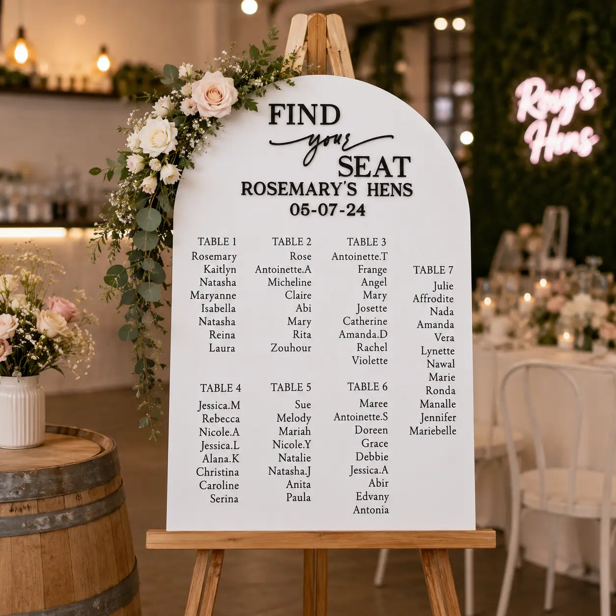 Acrylic Seating Chart Sign | Minimalist Wedding Seating Plan