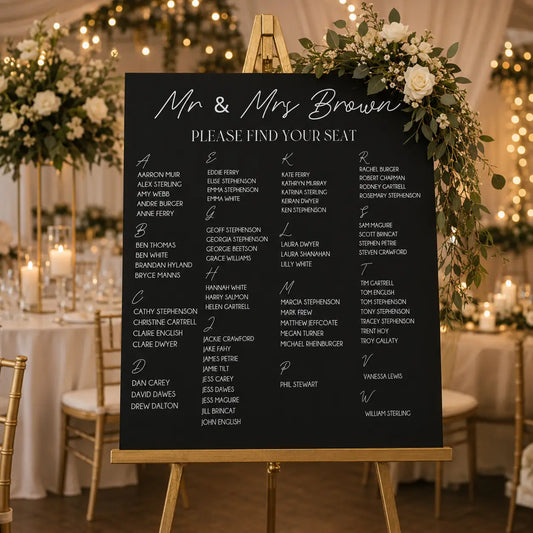 Modern Wedding Seating Chart | Personalised Acrylic Seating Plan