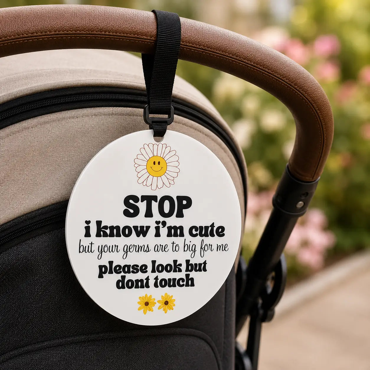 Baby Pram Sign Don’t Touch | Stroller Safety Sign for Newborn Evermore Gifts & Favours