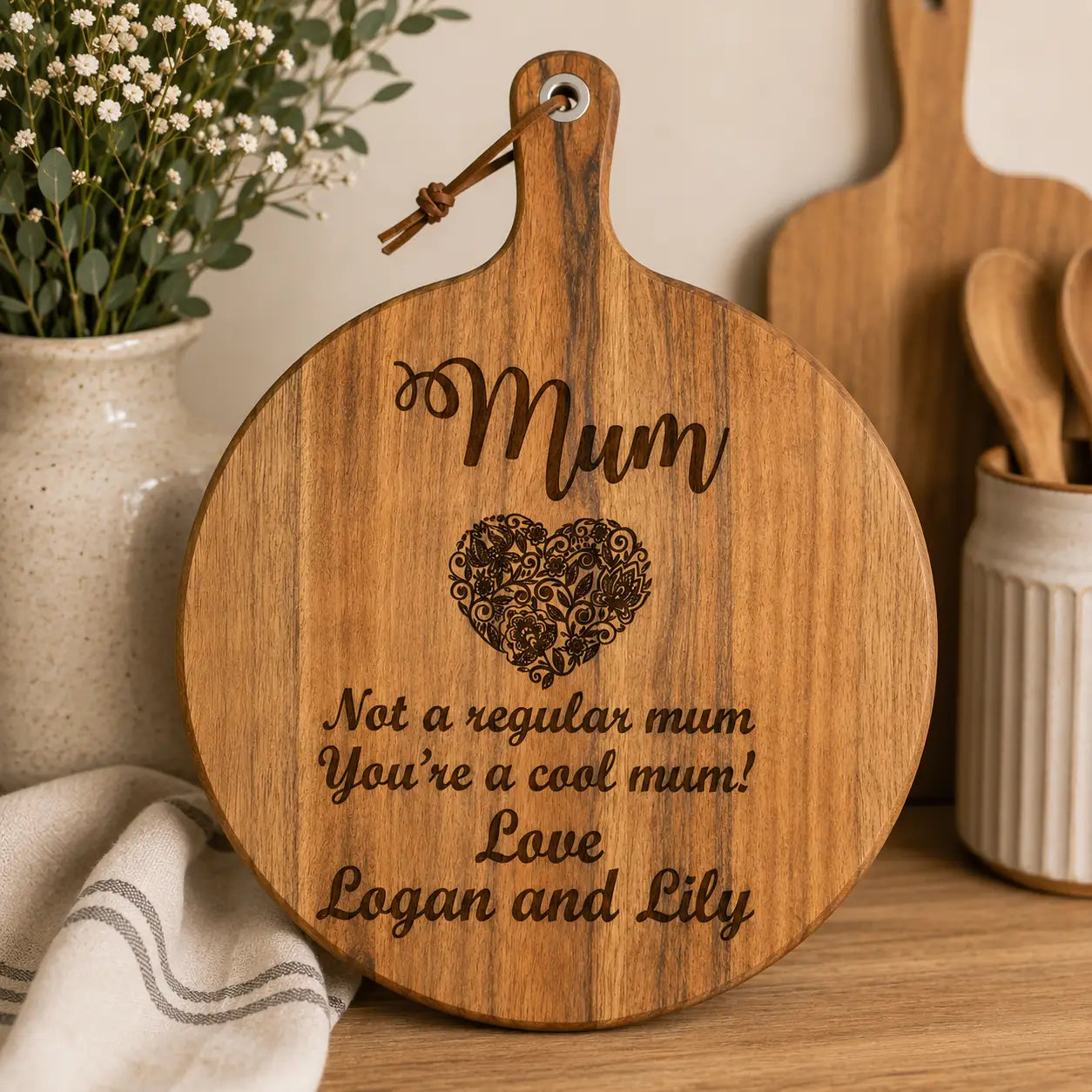 Custom Recipe Serving Board – Laser Engraved Family Keepsake