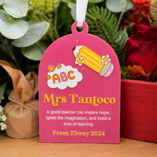 Custom Teacher Gift Bauble – Personalised Xmas Ornament Evermore Gifts & Favours