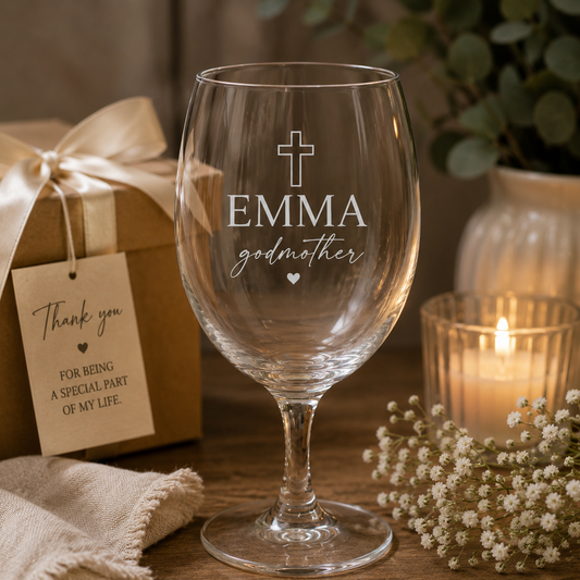 250ml Laser Etched White Wine Glass