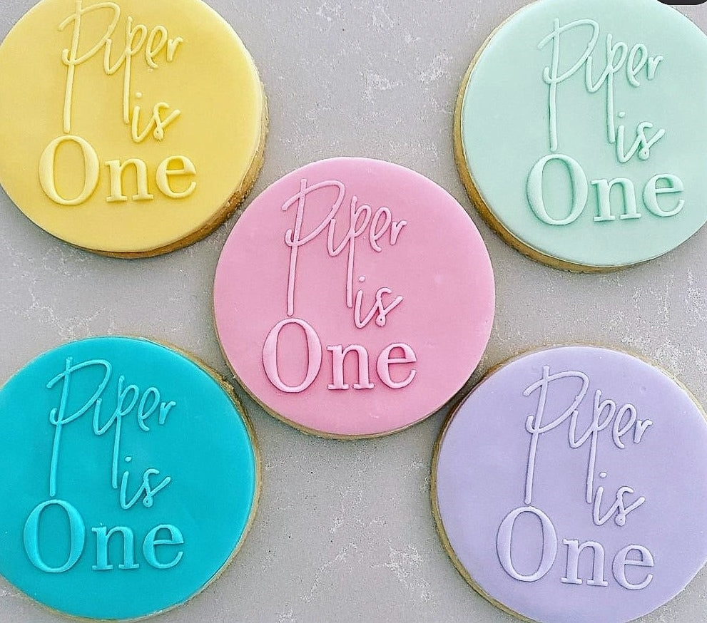 Personalised Birthday Fondant Stamp – Custom Cookie Debosser for Any Age or Name