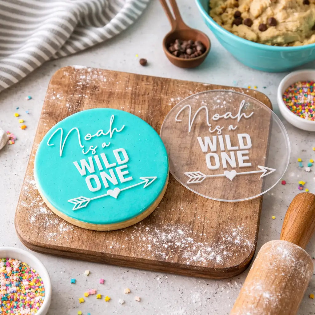 Wild One Fondant Debosser 80mm | Safari Birthday Cookie Stamp Evermore Gifts & Favours