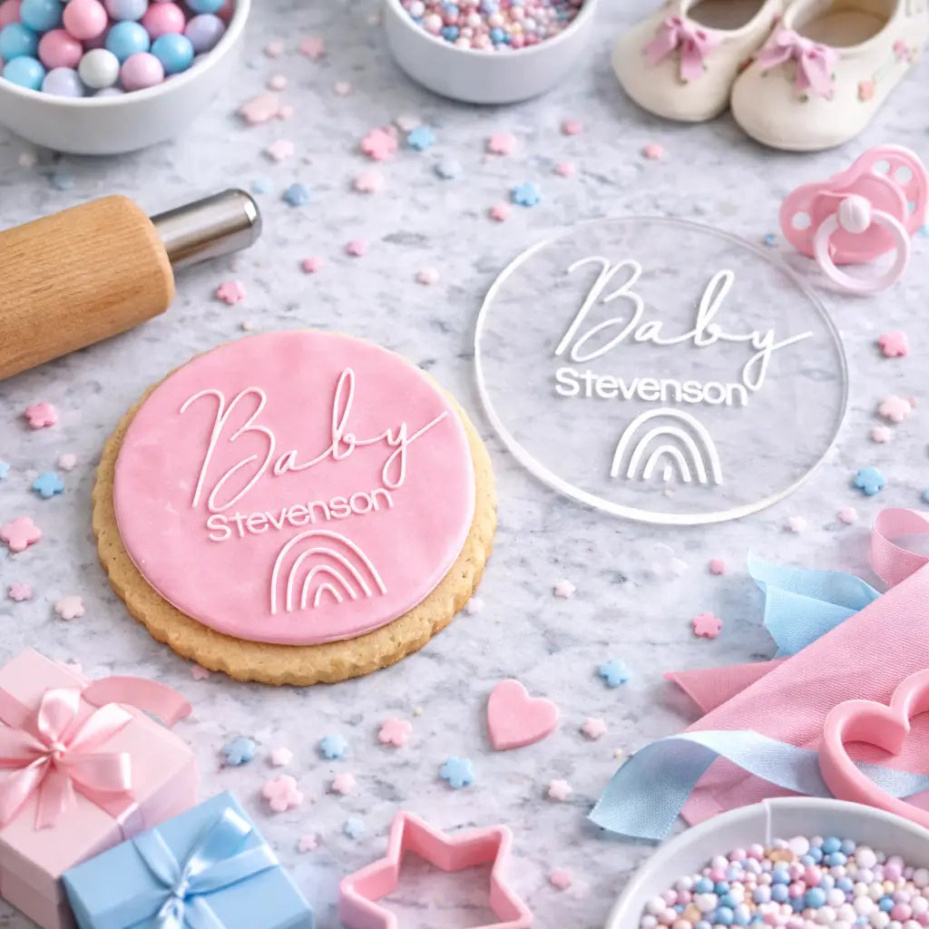 Rainbow Fondant Debosser 80mm | Kids Cookie Stamp Baby Shower Australia Evermore Gifts & Favours