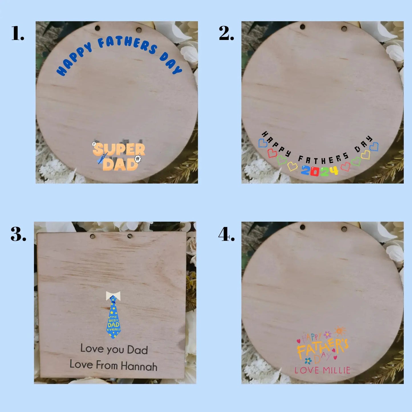 DIY Father’s Day Plaque Personalised | Kids Craft Gift Circle Design Evermore Gifts & Favours
