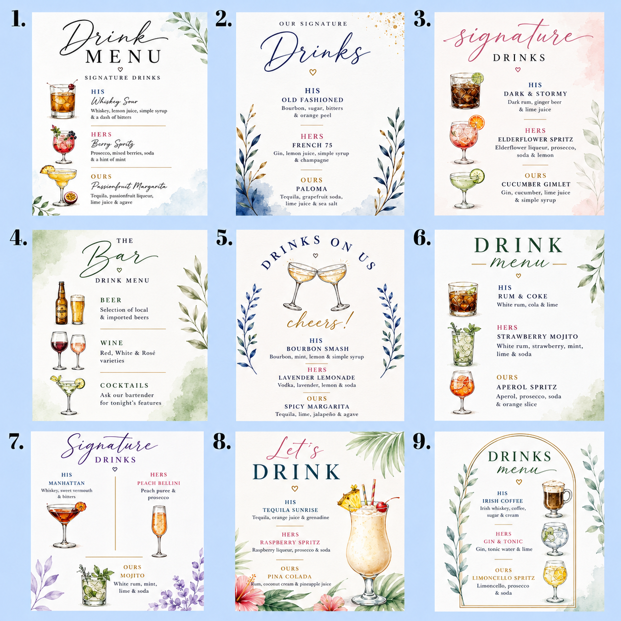 UV Printed Wedding Bar Sign – Custom Acrylic Signage for Drink Stations