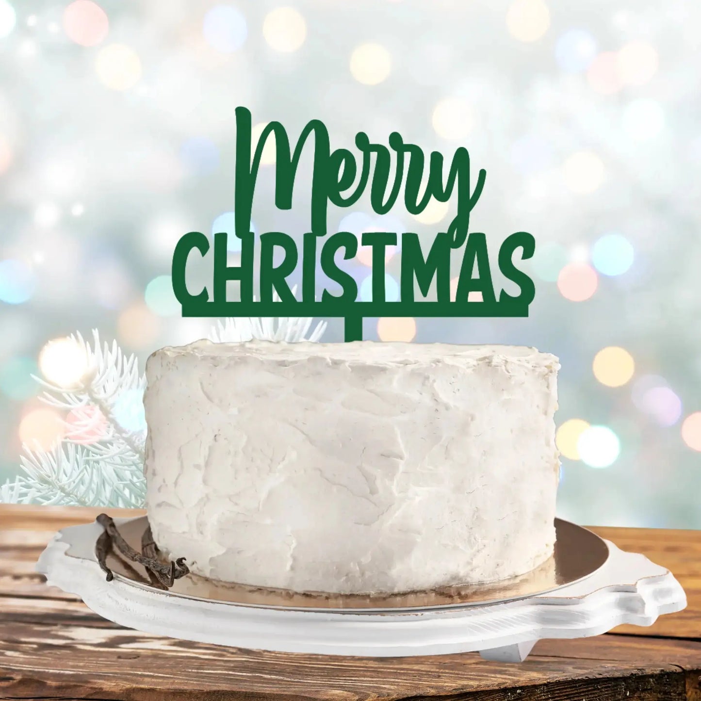 Christmas Cake Topper – Personalised Pudding Topper in Acrylic or Mirror Finish Evermore Gifts & Favours