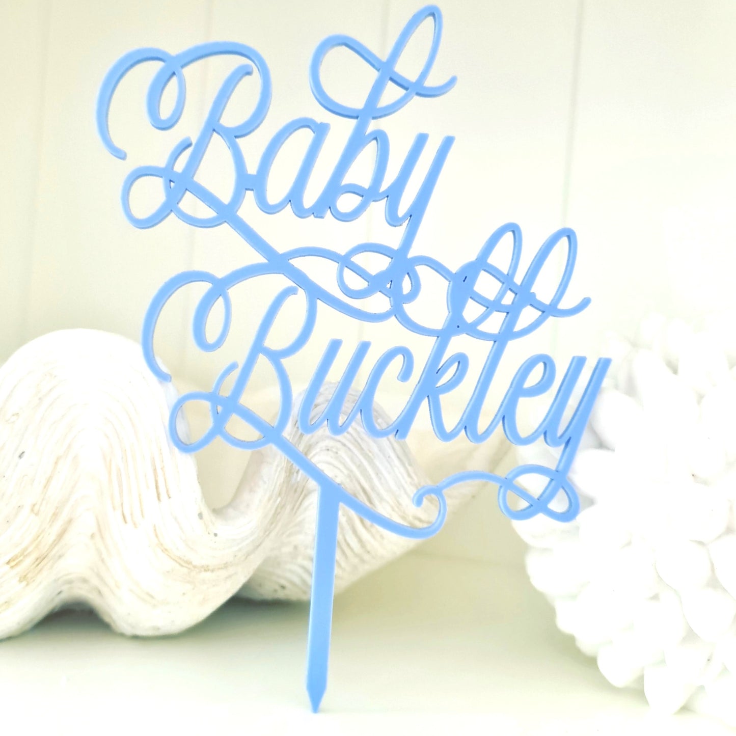 Acrylic Baby Shower Cake Topper – Available in Mirror, Matte or Timber