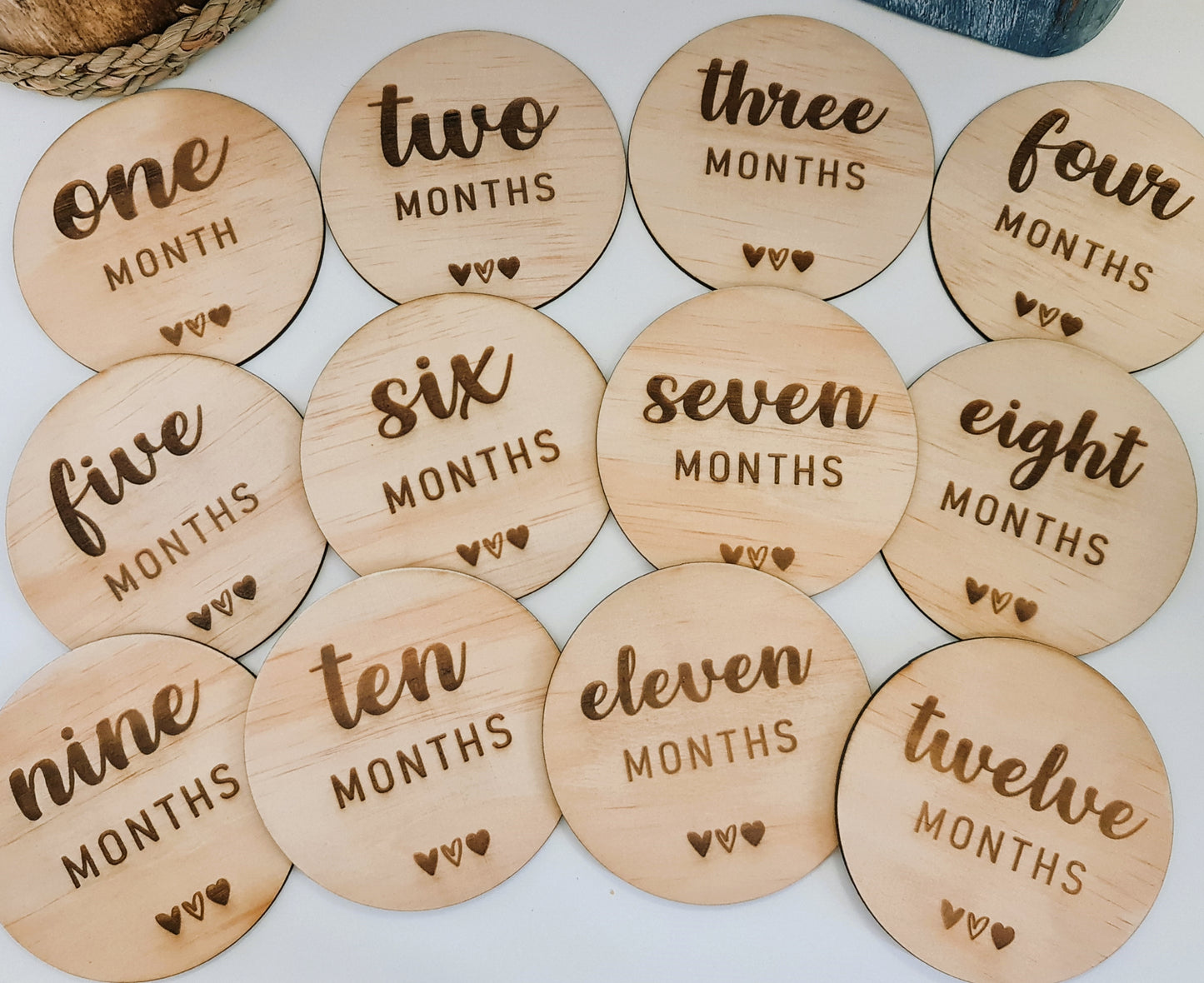 Wooden Baby Milestone Disc Set – Perfect Baby Shower Gift