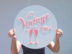 Custom Round Birthday Sign – UV Printed with Name & Age
