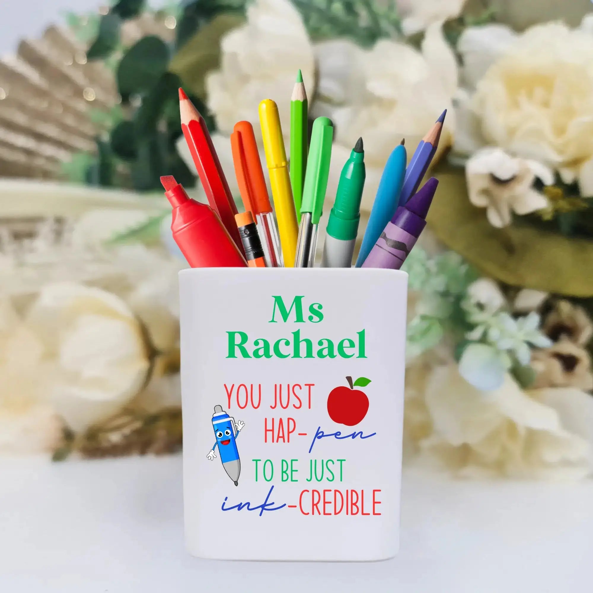 Personalised Teacher Pen Holder – Custom Desk Gift Evermore Gifts & Favours