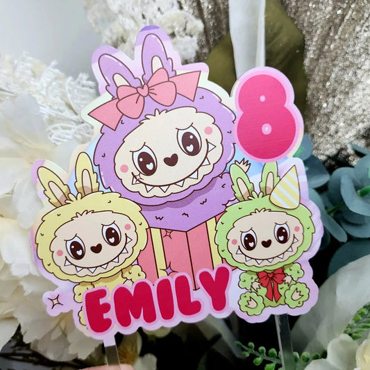 Labubu Printed Cake Topper – Personalised with Name & Age Evermore Gifts & Favours