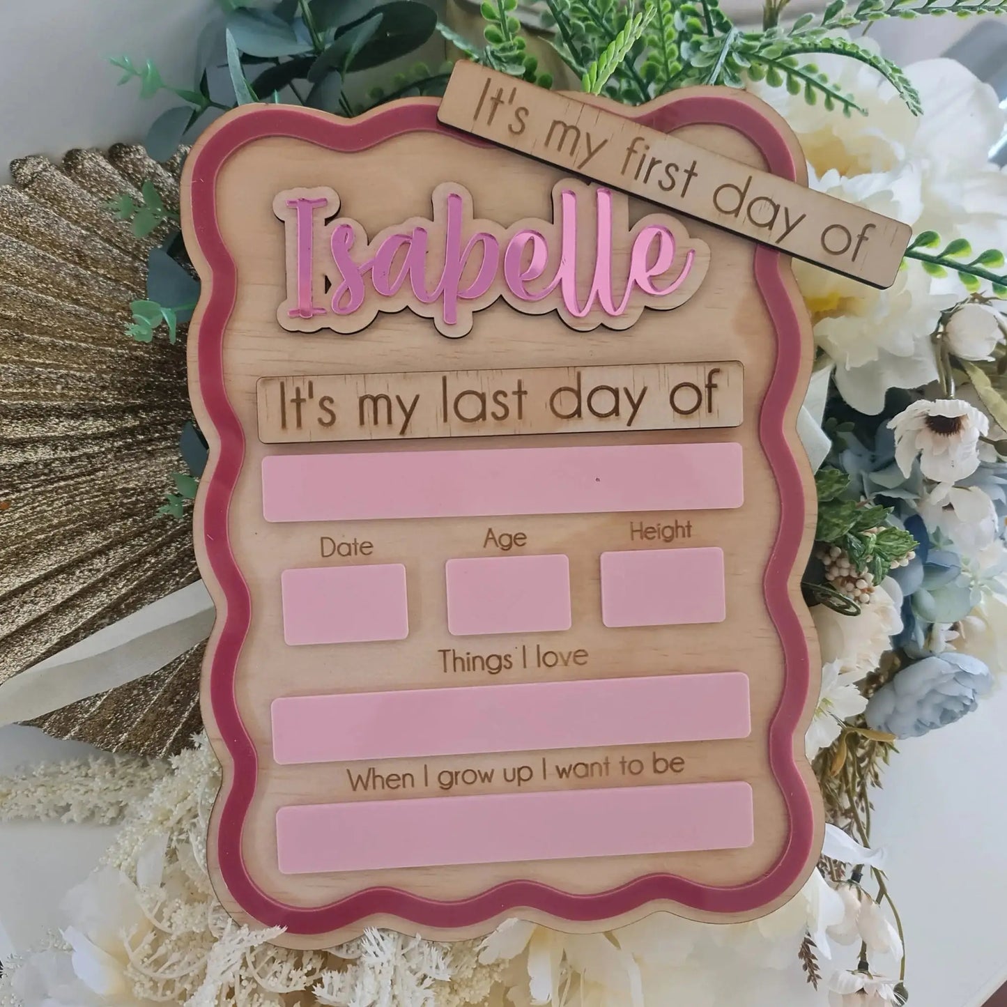 Engraved First Day Board – Personalised for Kids Evermore Gifts & Favours