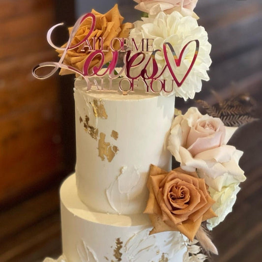 Minimalist Wedding Cake Topper – Clean Script, Elegant Style