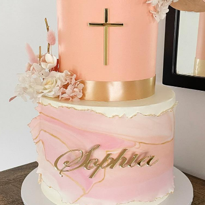 Baptism Cake Topper for Boys – Acrylic, Timber or Mirror Options