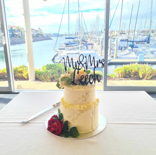 Acrylic Heart Cake Topper – Custom Colours for Romantic Themes