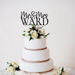 Custom Couple Name Cake Topper – Elegant Wedding Cake Sign