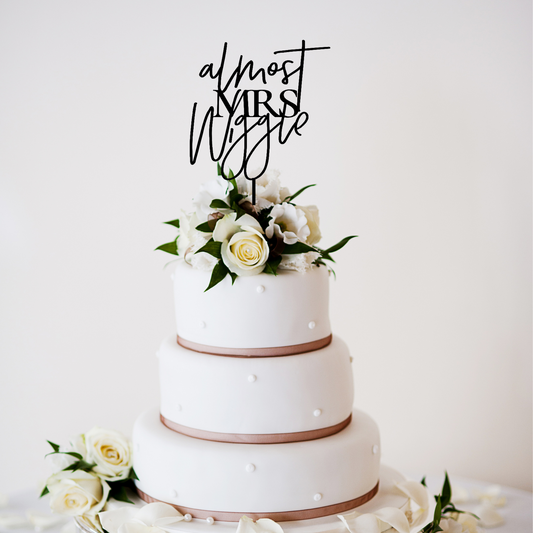 Personalised Last Name Cake Topper – Mirror Acrylic or Wood