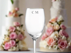 250ml Laser Etched White Wine Glass
