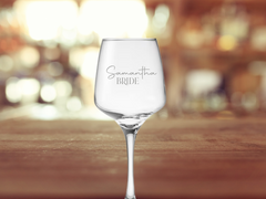 Custom Etched Red Wine Glass – 400ml Personalised Gift