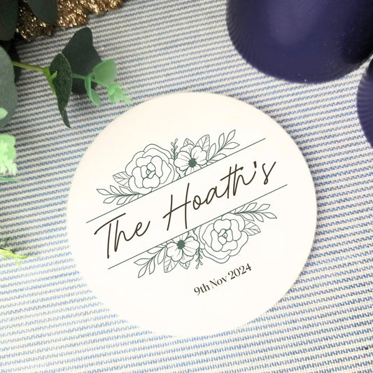 Personalised Wedding Coasters | Elegant Acrylic Table Decor Evermore Gifts & Favours
