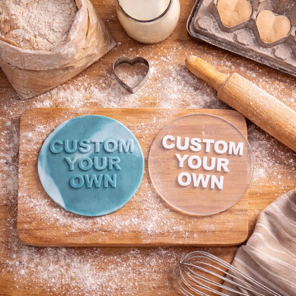 Custom Fondant Debosser 80mm | Personalised Logo Cookie Stamp Evermore Gifts & Favours