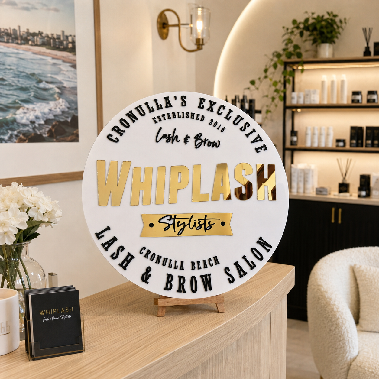 Custom Reception Desk Sign | Acrylic Business Logo Display