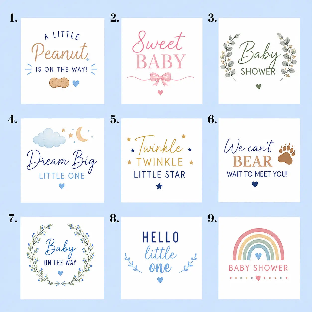 Custom Baby Shower Drink Covers – Full Colour Printed Acrylic Toppers