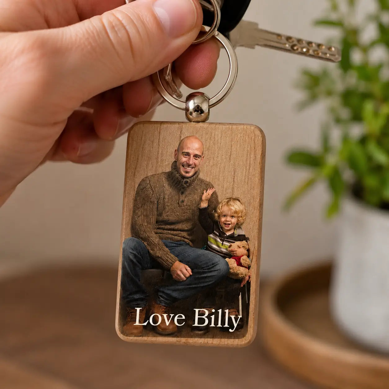 Personalised Timber Photo Keyring | Father’s Day Gift Evermore Gifts & Favours