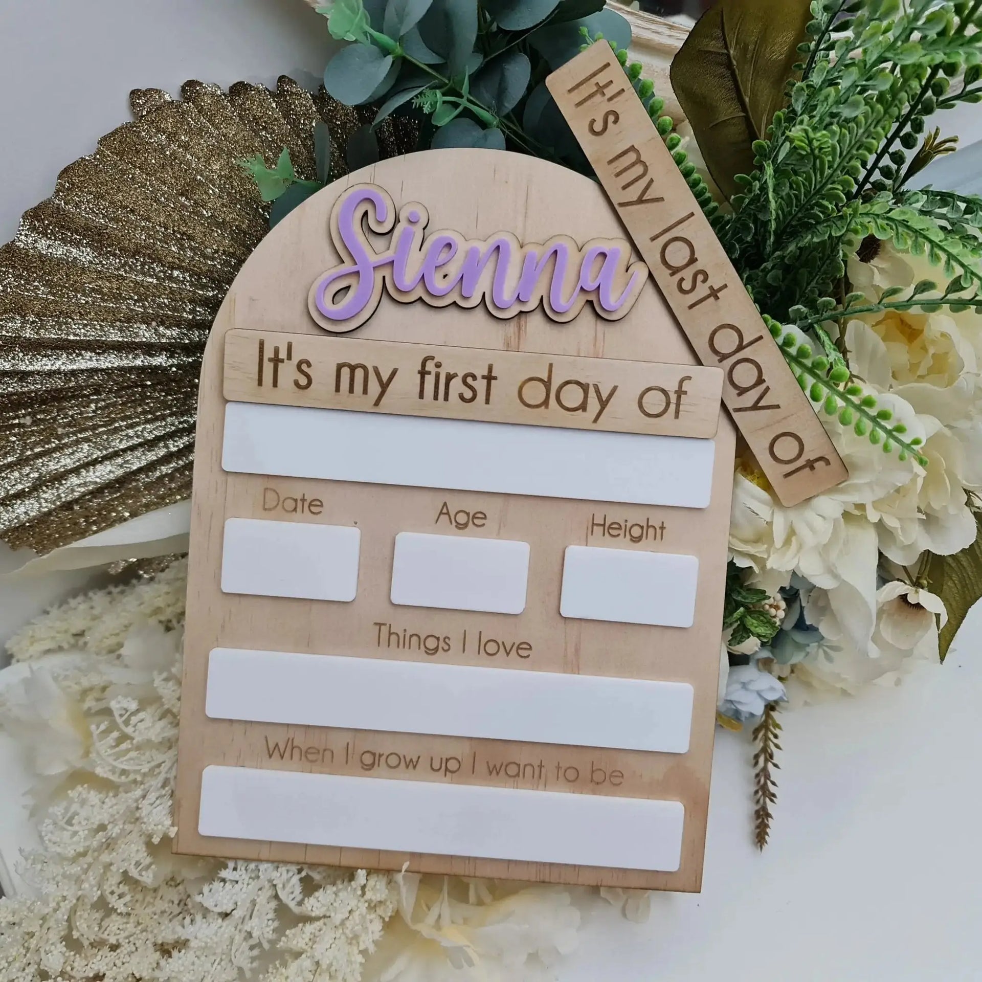 Back to School Board Arch Personalised | First Day Sign 30x20cm Evermore Gifts & Favours