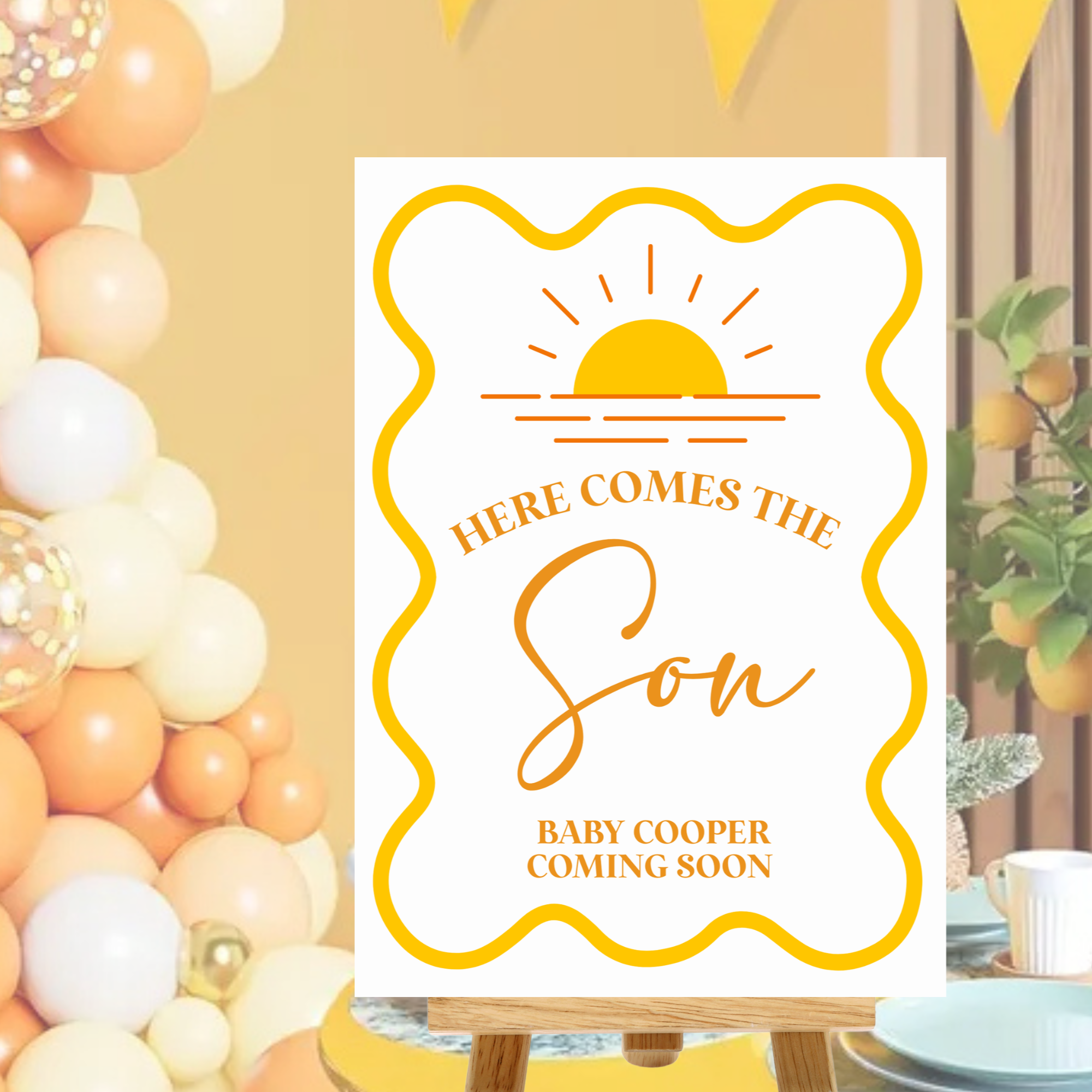 Custom Baby Shower Sign – UV Printed Acrylic Signage for Any Theme