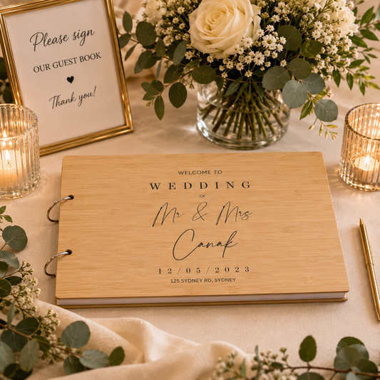 Minimalist Wedding Guest Book – Clean Design with Personal Touch