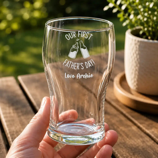 Fathers Day Schooner Glass | Personalised 425ml Beer Glass Evermore Gifts & Favours