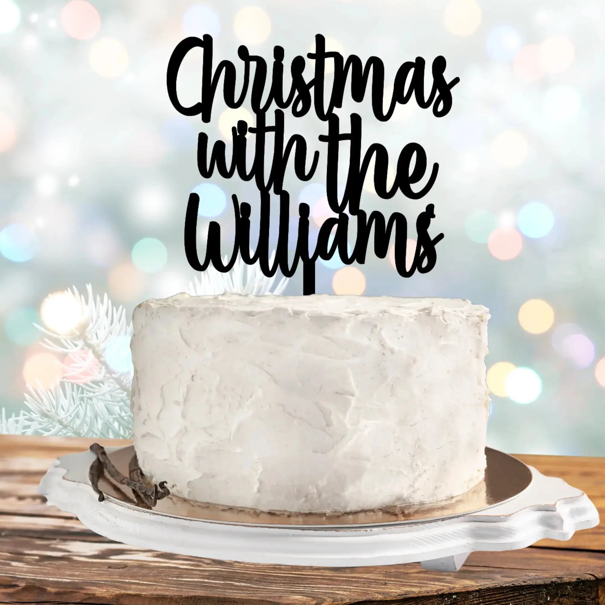Christmas Cake Topper – Festive Pudding Topper Personalised for Your Celebration Evermore Gifts & Favours