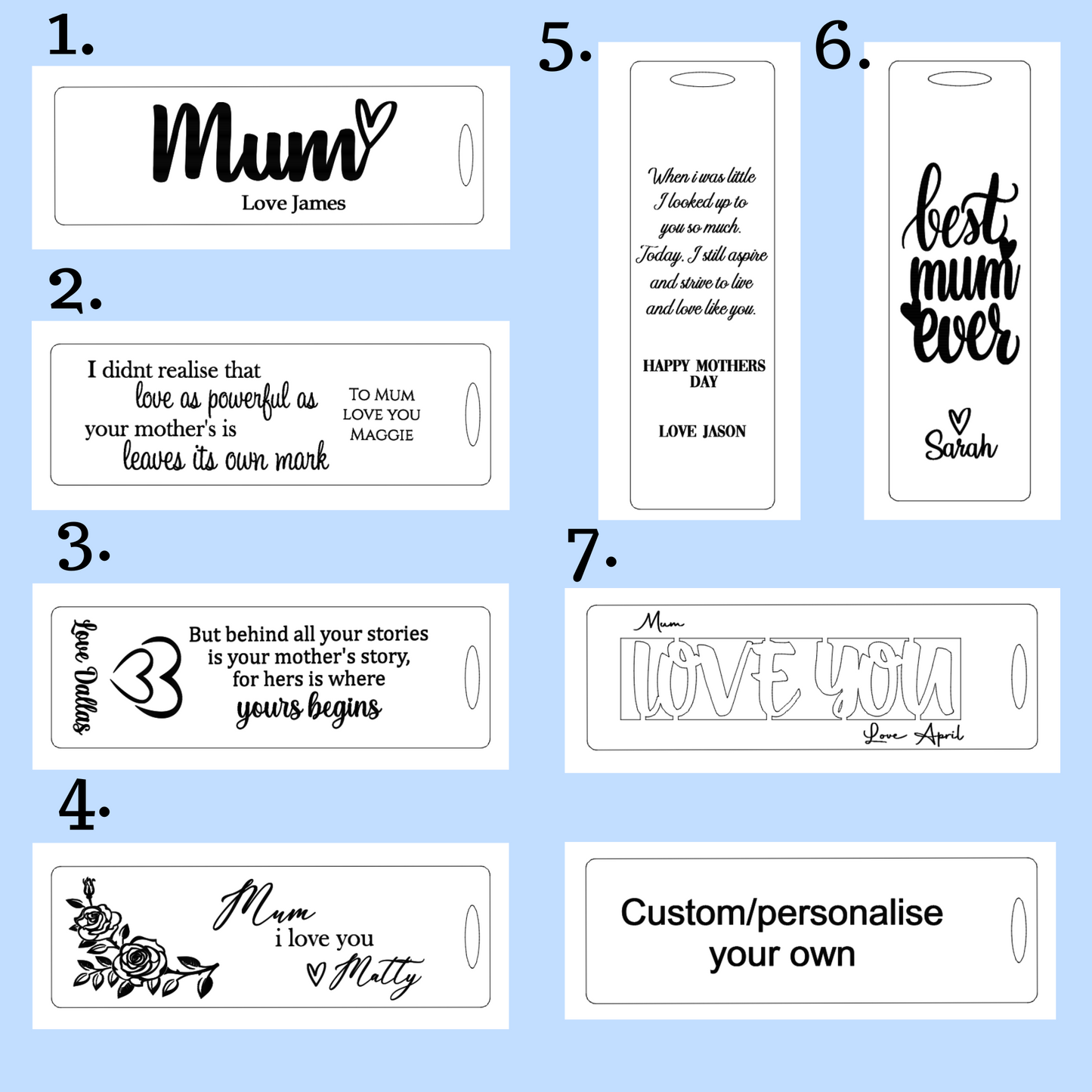 Personalised Mother’s Day Bookmark – Custom Printed Gift for Mum