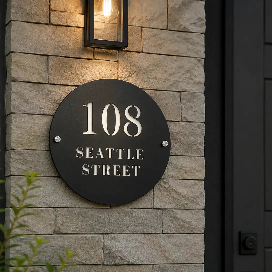 Custom Two Layer Acrylic House Sign – Personalised Outdoor Address Plaque Evermore Gifts & Favours
