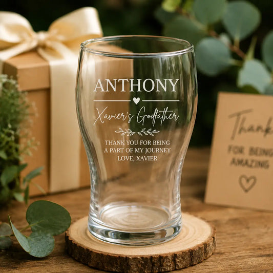 400ML Laser Etched Schooner Glass