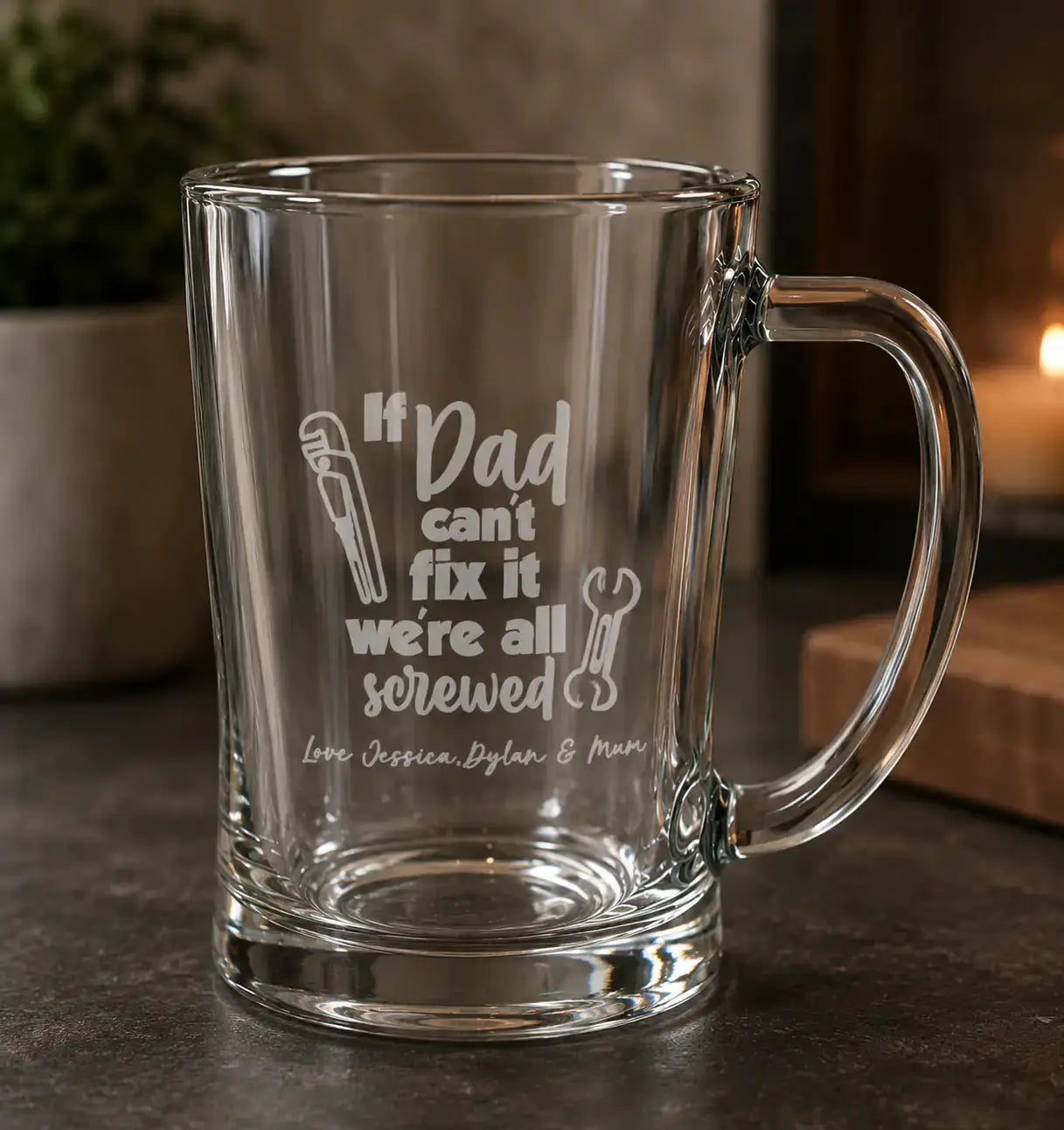 Father’s Day Beer  Glass – Personalised Engraved Gift for Dad Evermore Gifts & Favours
