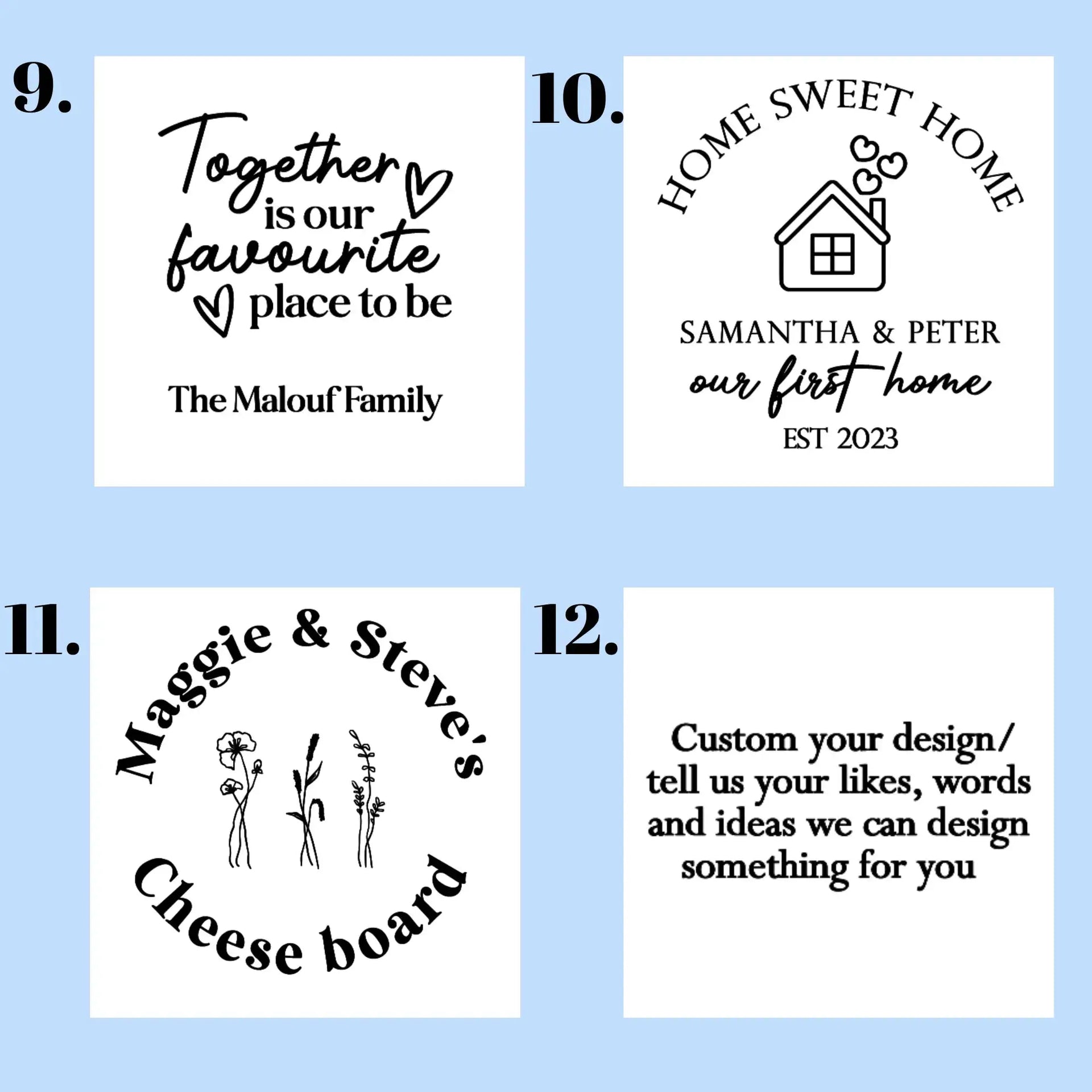 Personalised Timber Board – Great for Weddings or Housewarmings Evermore Gifts & Favours