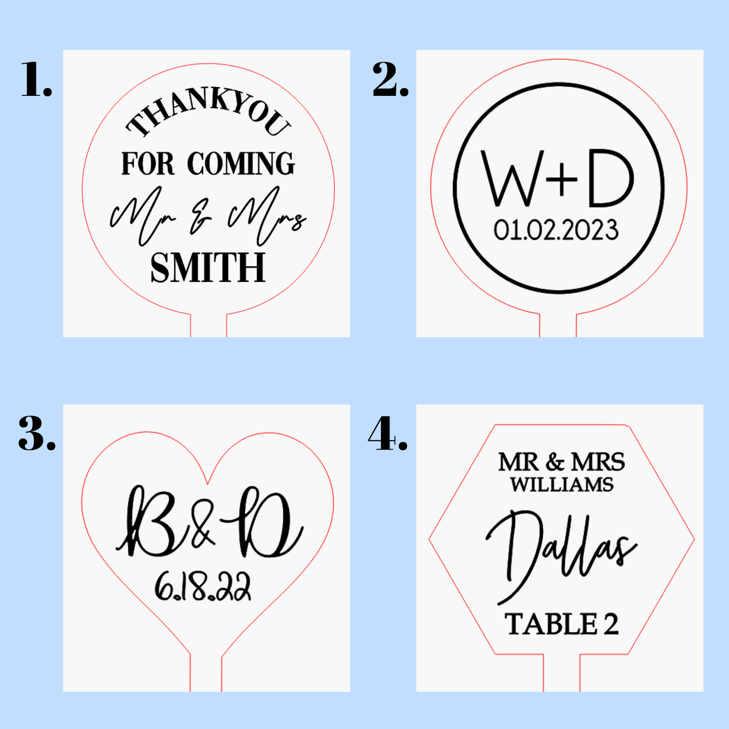 Bride & Groom Drink Stirrers – Elegant Custom Cocktail Accessories for Weddings