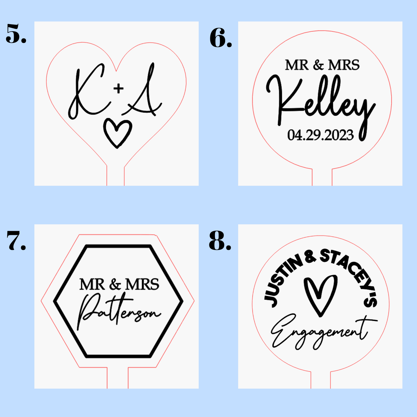 Bride & Groom Drink Stirrers – Elegant Custom Cocktail Accessories for Weddings