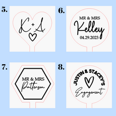 Engagement Party Drink Stirrers – Personalised Acrylic Stir Sticks