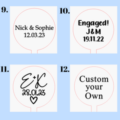Engagement Party Drink Stirrers – Personalised Acrylic Stir Sticks